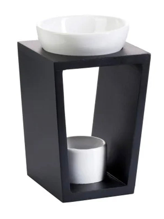 Wooden Wax Warmer Hercules  - Matte Black & Gloss White